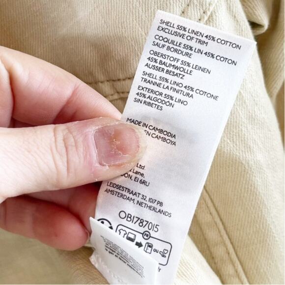 Pilcro Anthropologie Long Sleeve Button Up Denim Shirt Jacket Shacket Tan S - Picture 6 of 8